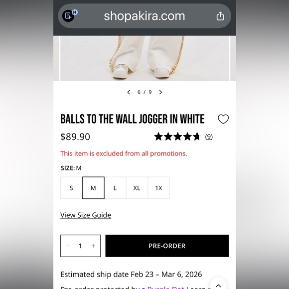 AKIRA Balls to the Walls jogger NWT - Picture 6 of 7